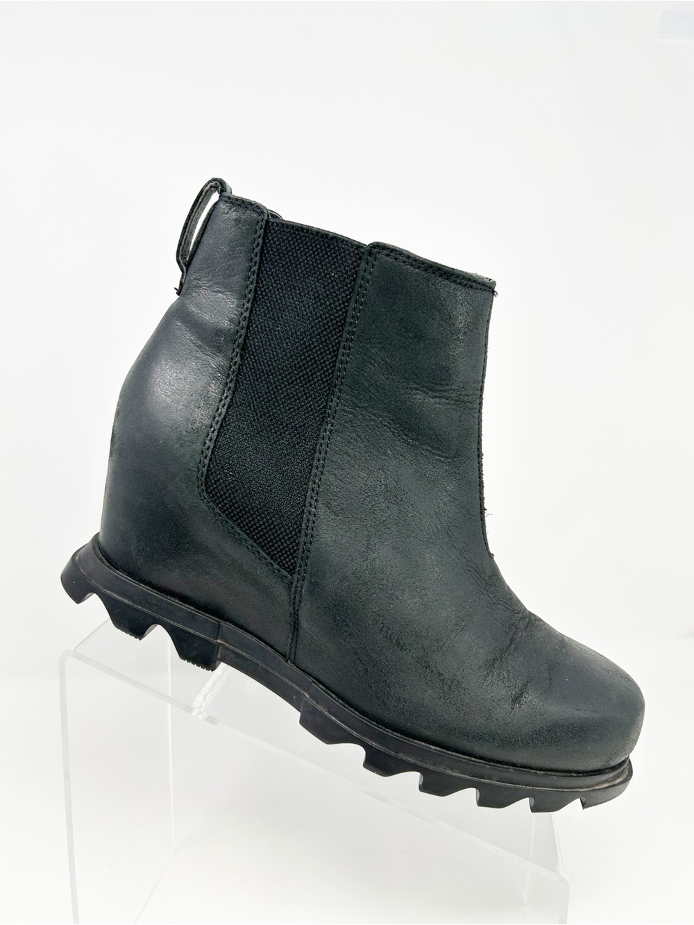 Sorel Joan of Arctic Wedge III Chelsea Boot Womens Black Waterproof Lug Size 10